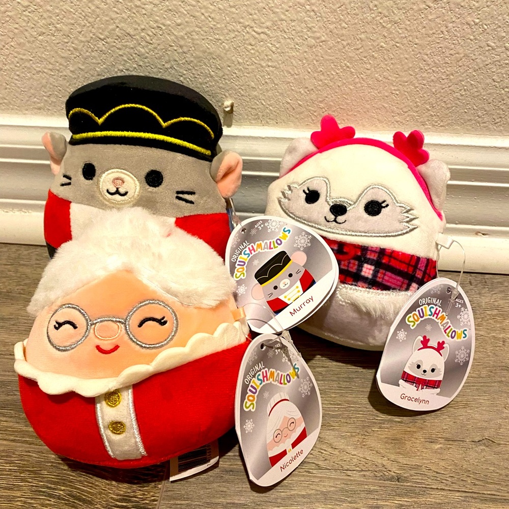 Set of 3 mini Christmas squishmallows